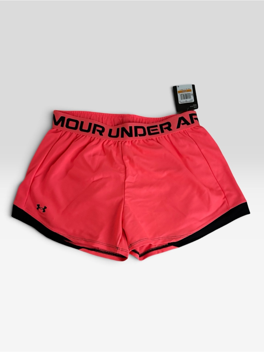Under Armour Coral Pink Women's Athletic Shorts with Black Trim